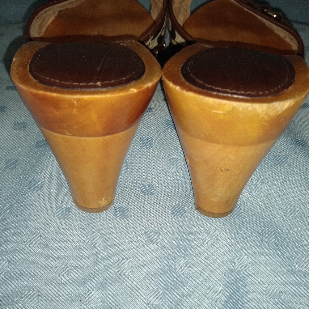 Coach Brown Signature Canvas & Leather Mule Slides - Picture 10 of 10